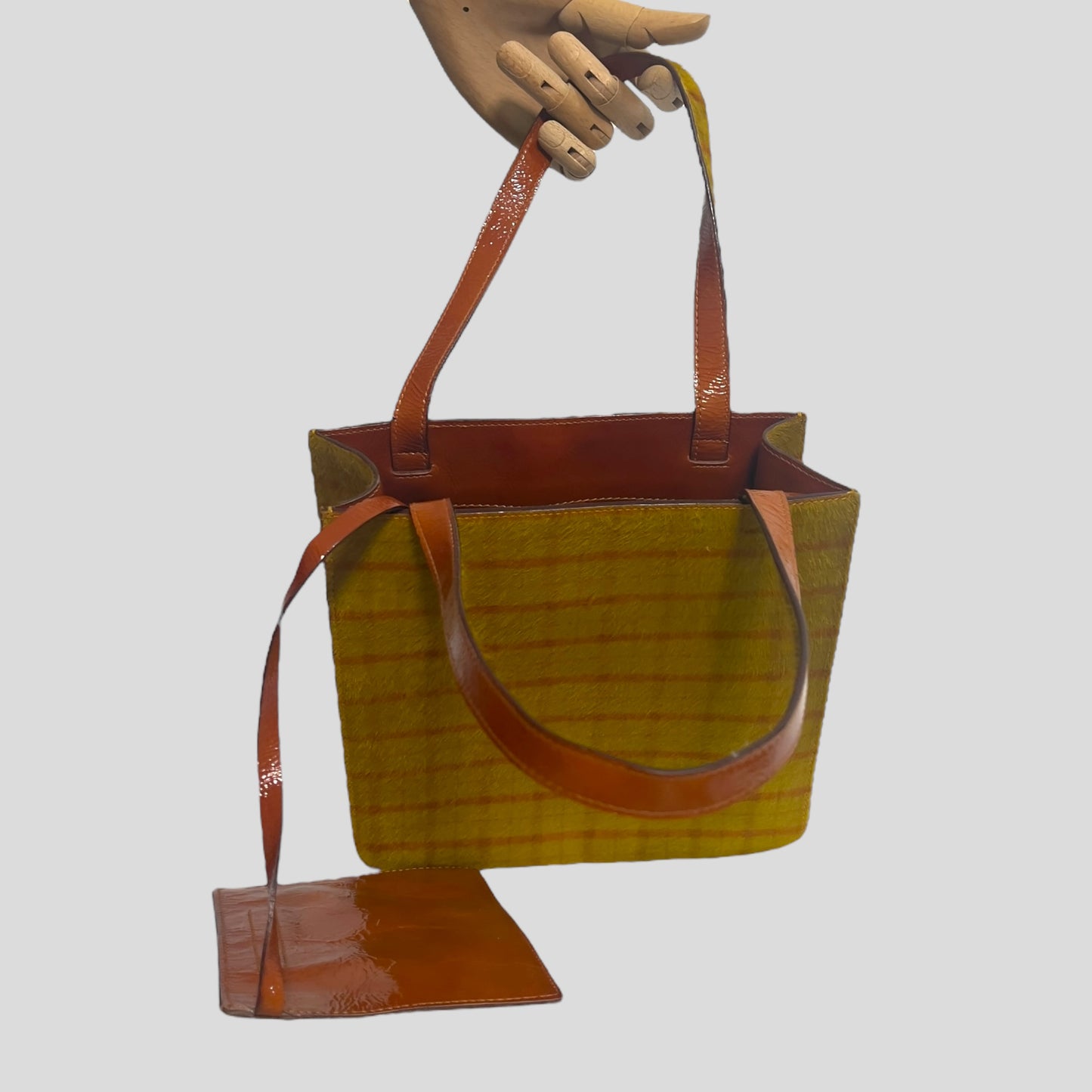 Vintage Miu Miu FW1999 Pony hair bag. Patterned pony hair toed hand bag.