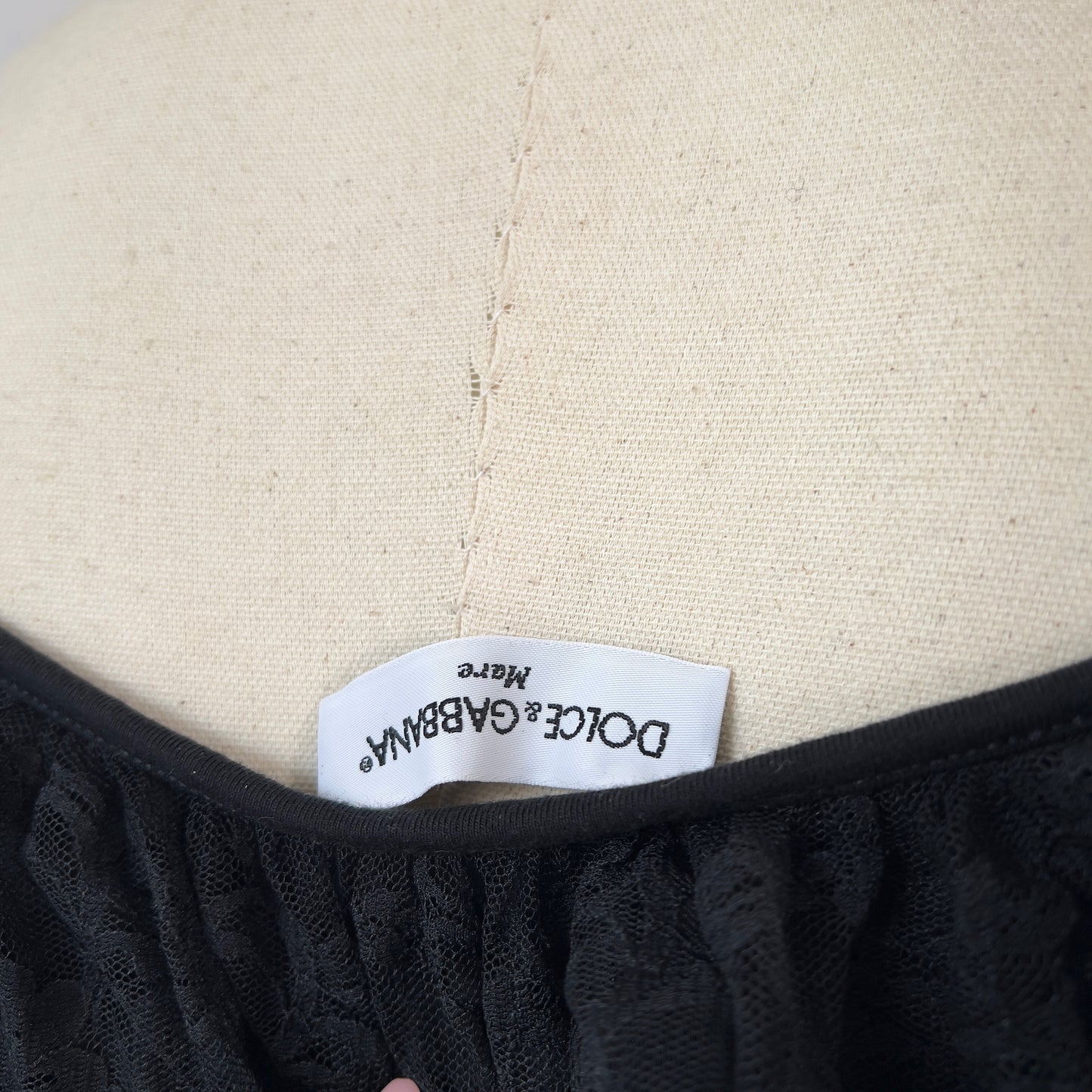 90s Dolce & Gabbana cropped cotton lace top