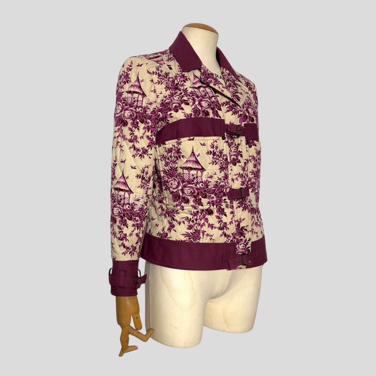 John Galliano Vintage Jacket in Toile de Jouy Print 2004FW