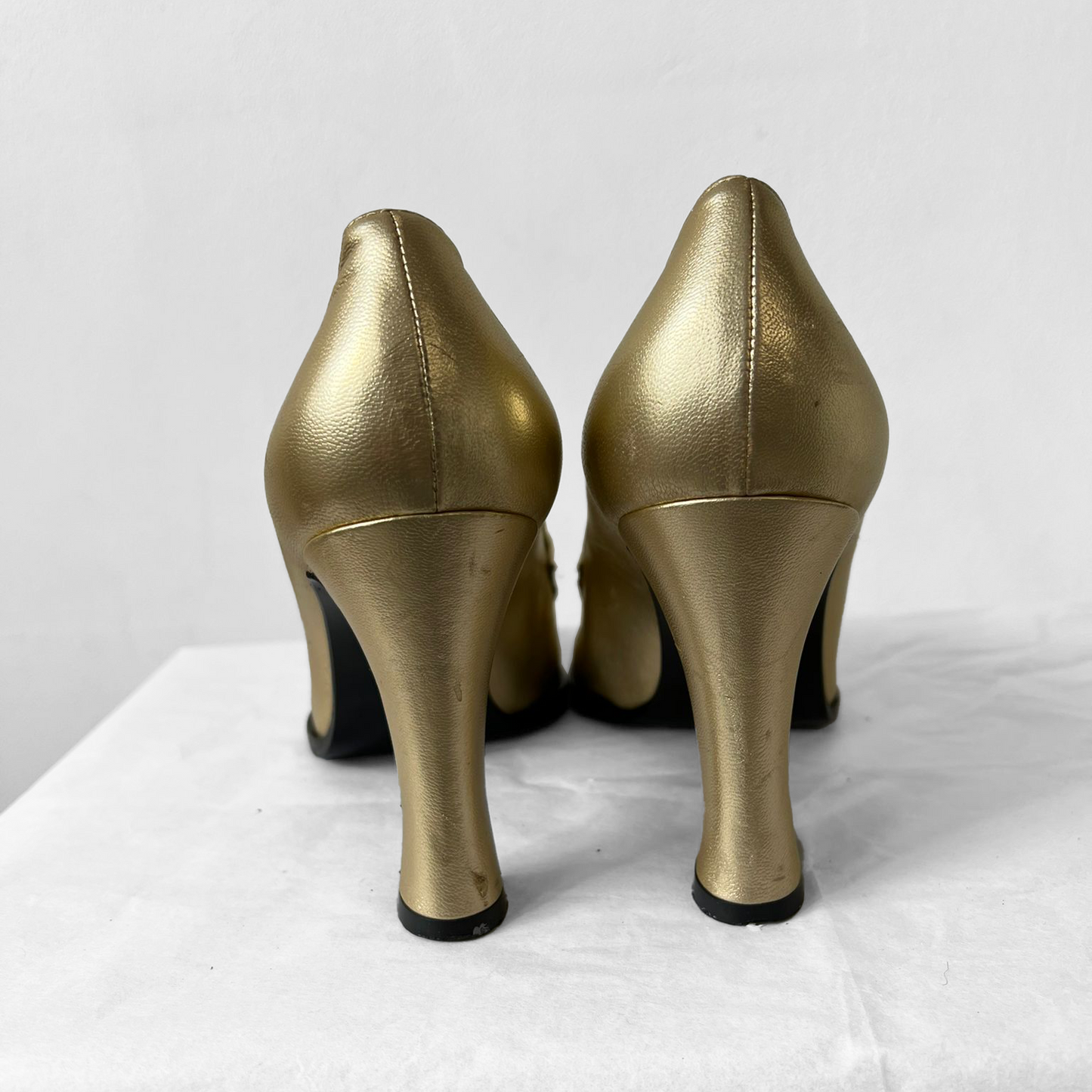 Gianni Versace 1994 gold heels