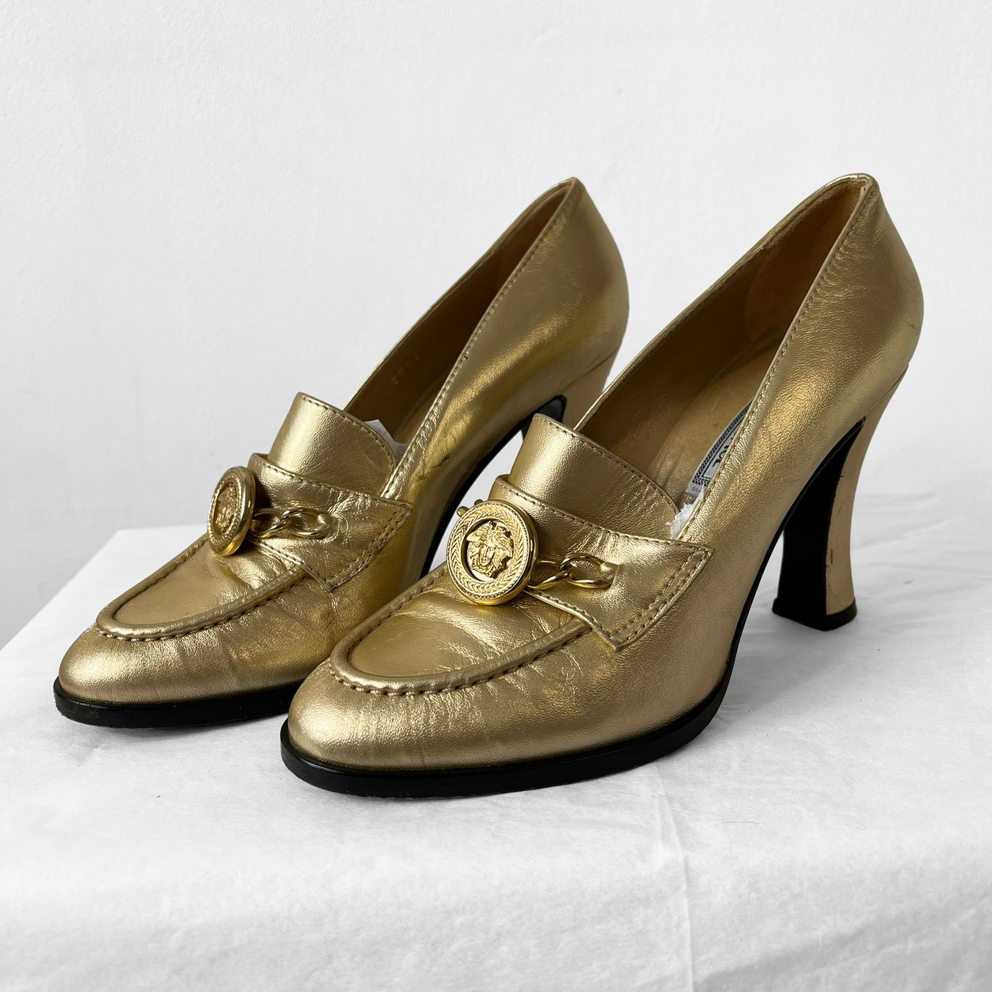 Gianni Versace 1994 gold heels