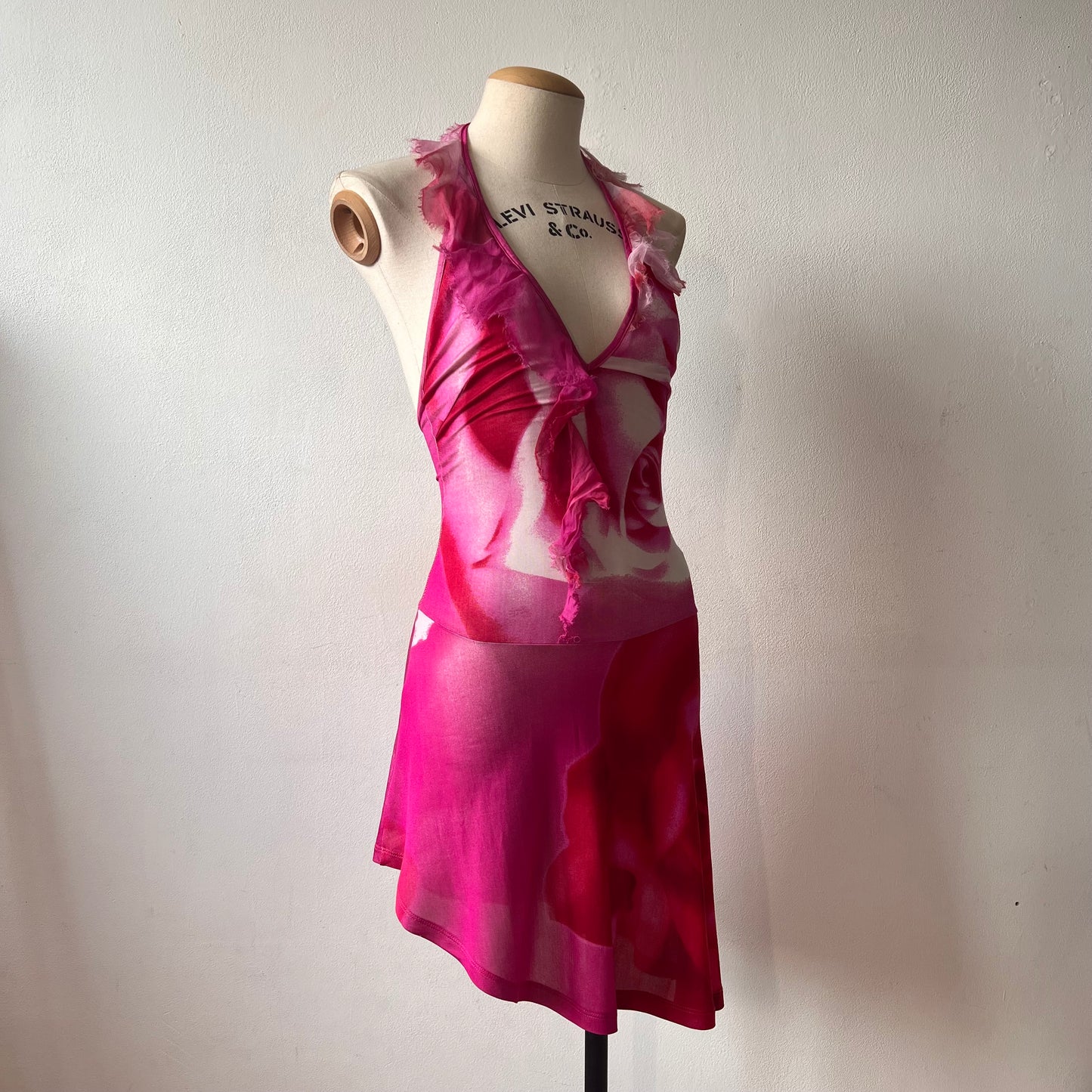 Roberto Cavalli 2000ss rose summer dress