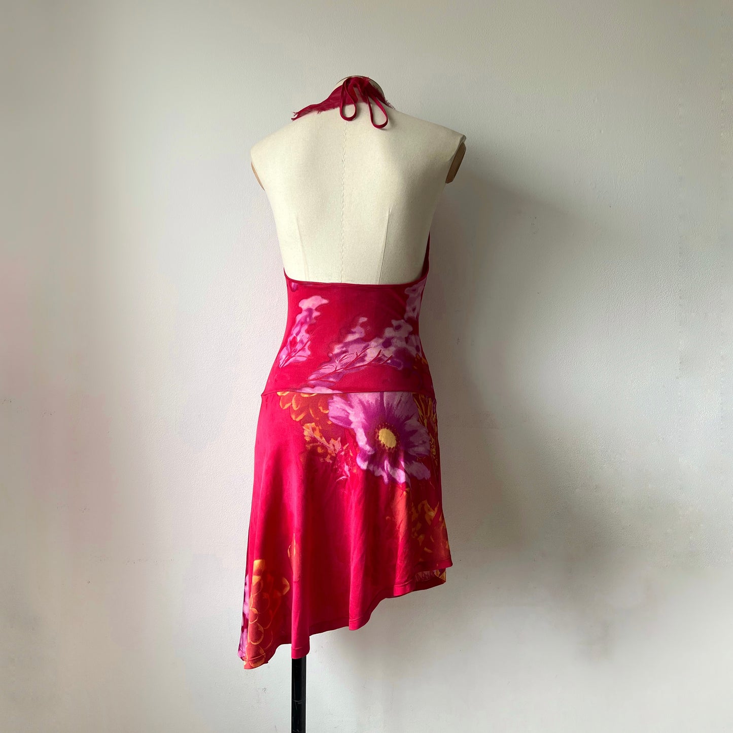 Roberto Cavalli asymmetric 1999 halter dress