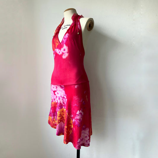 Roberto Cavalli asymmetric 1999 halter dress