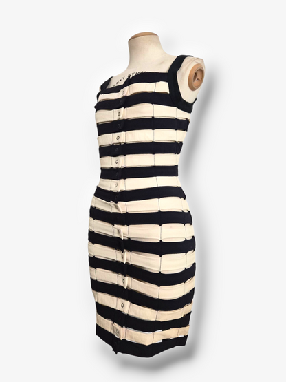 90s Max Mara panelled striped midi dress