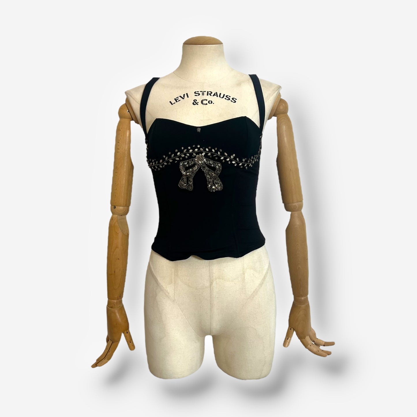 Gianni Versace, crystal bow corset top, early 2000s