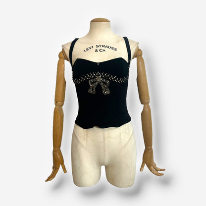 Gianni Versace, crystal bow corset top, early 2000s