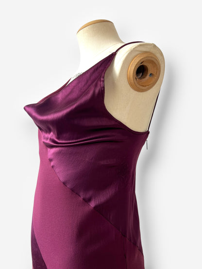 Roberto Cavalli F/W 2004 Burgundy Red Silk Maxi Evening Gown