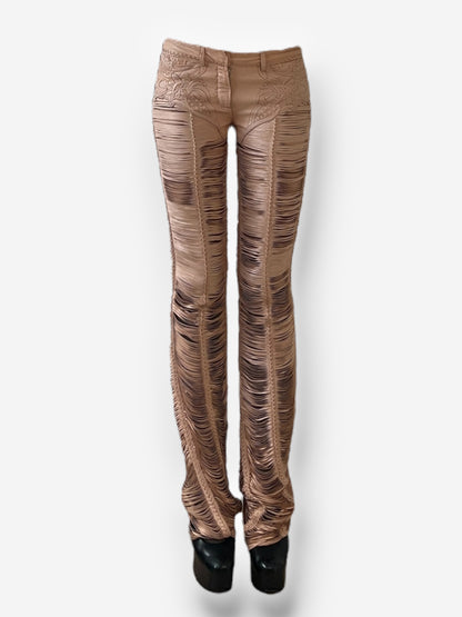 Roberto Cavalli 2013 Leather Cut-Out Pants