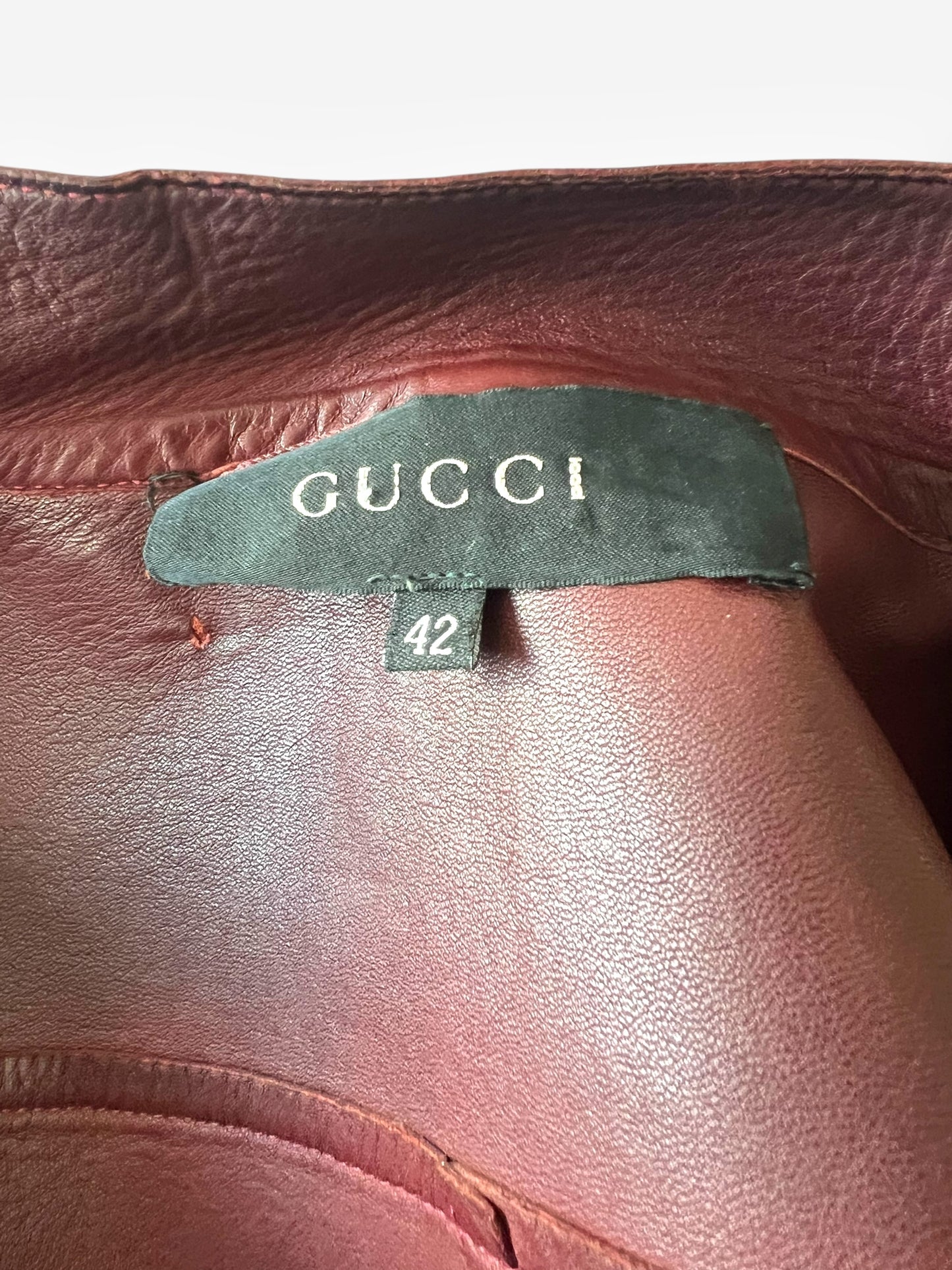 Tom Ford for Gucci Spring/Summer 1999 Maroon Leather Moto Jacket