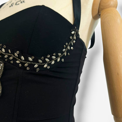 Gianni Versace, crystal bow corset top, early 2000s