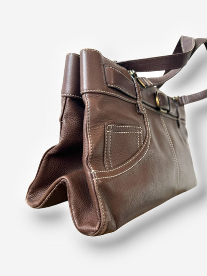 Christian Dior by John Galliano Leather Jeans Pocket Tote, 2001