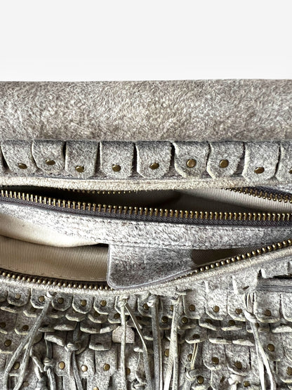 Roberto Cavalli 2011 Fringed Doctor Bag Distressed Suede