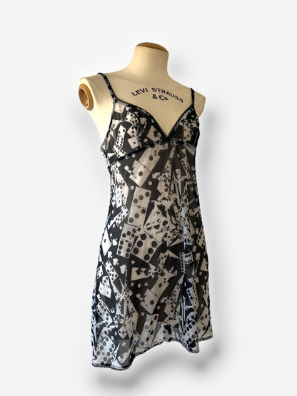 Christian Dior by John Galliano Playing Card & Domino Slip Dress (FR 3)