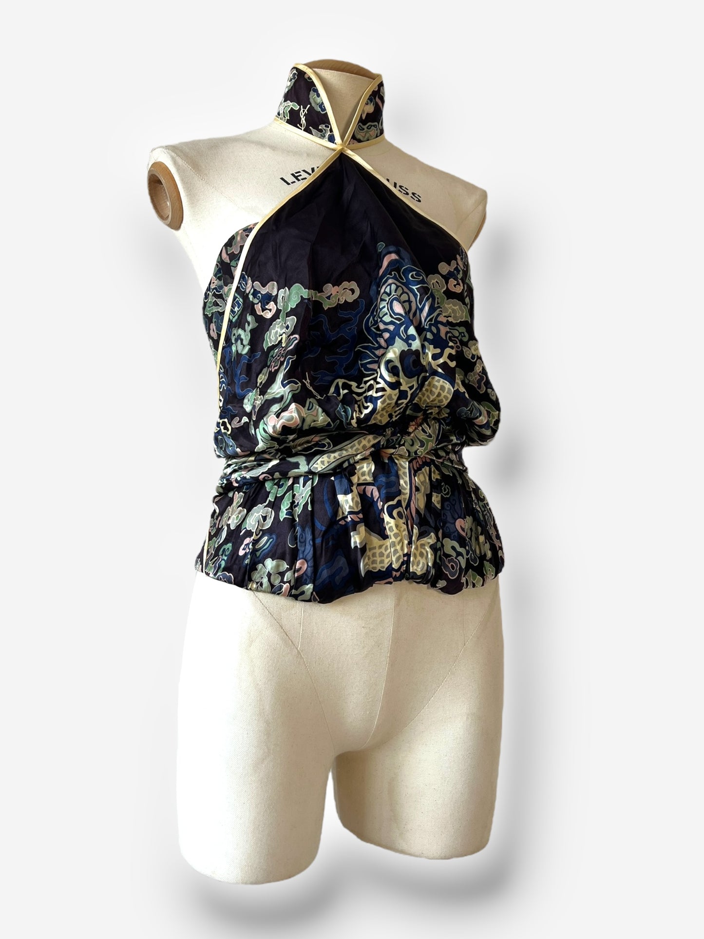 Yves Saint Laurent by Tom ford 2004 halter asian inspired top