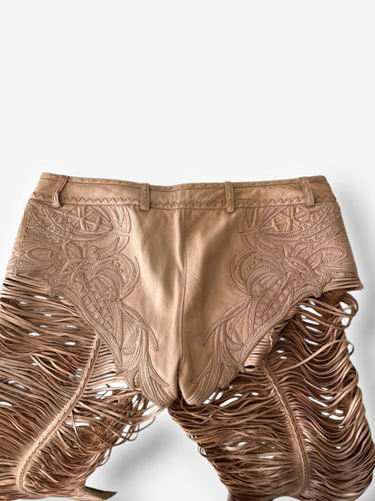 Roberto Cavalli 2013 Leather Cut-Out Pants