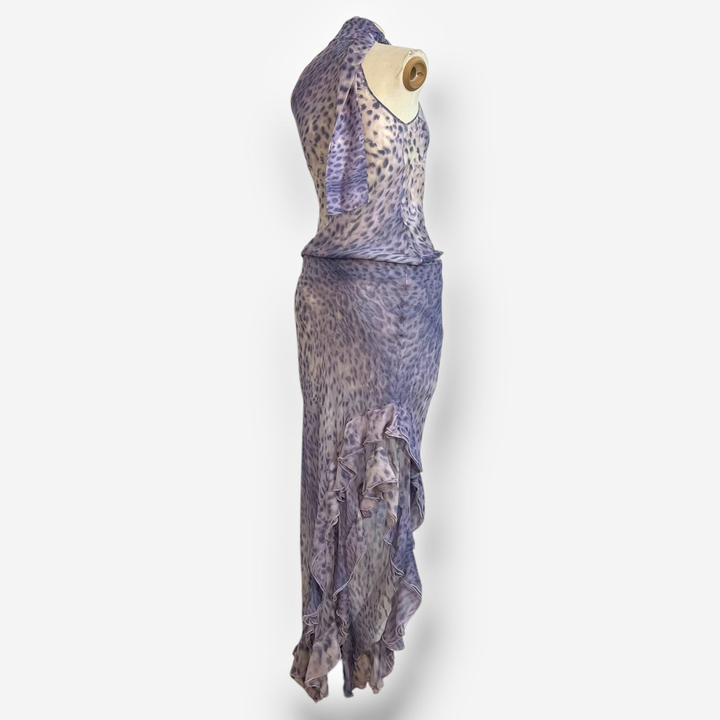 Roberto Cavalli, Purple Leopard Print Silk Ensemble gown, Spring/Summer 2000