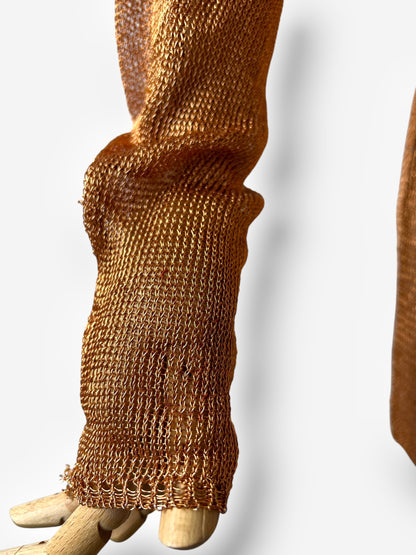 Prada copper Metal Knit Maxi Dress, Early–Mid 1990s
