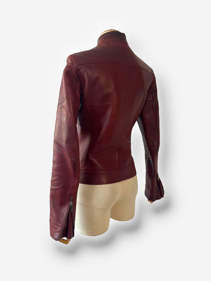 Tom Ford for Gucci Spring/Summer 1999 Maroon Leather Moto Jacket