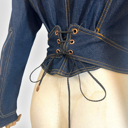 Roberto Cavalli 2002 Denim Jacket, East-West Inspired