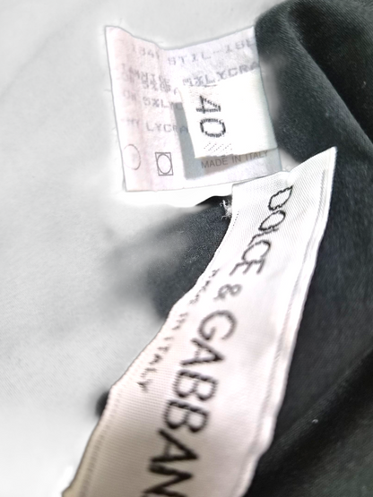 Dolce & Gabbana Spring/Summer 1992 Black Cotton Stretch Halterneck Dress with Lime Tulle Skirt