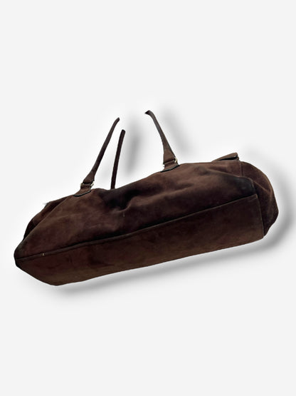 Prada Brown Suede Camoscio Easy Bag, Early 2000s
