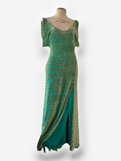 Rare Gianni Versace c. 1999 Velvet Burnout Dress