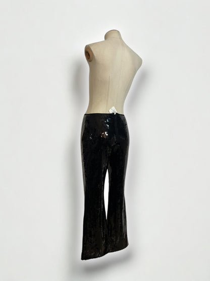Vintage Dolce & Gabbana c. Spring/Summer 1999 Black Sequin Flared Pants