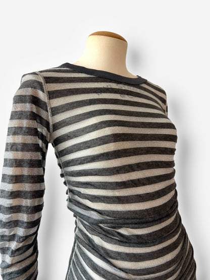 Dolce & Gabbana 2000s Sheer Stripe Long Top