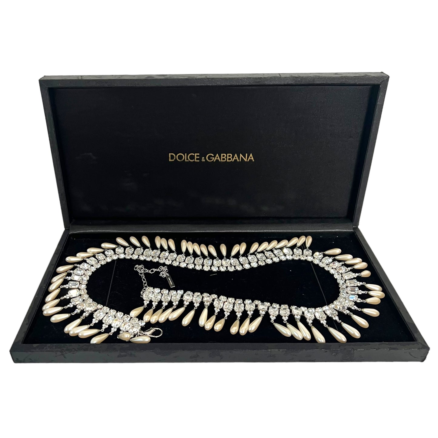 Vintage Dolce & Gabbana Pearl and Crystal Embellished Belt