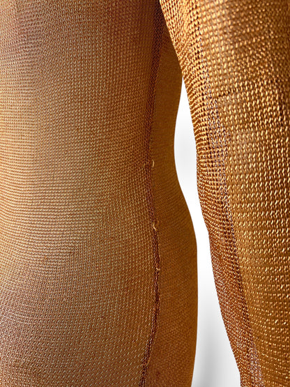 Prada copper Metal Knit Maxi Dress, Early–Mid 1990s