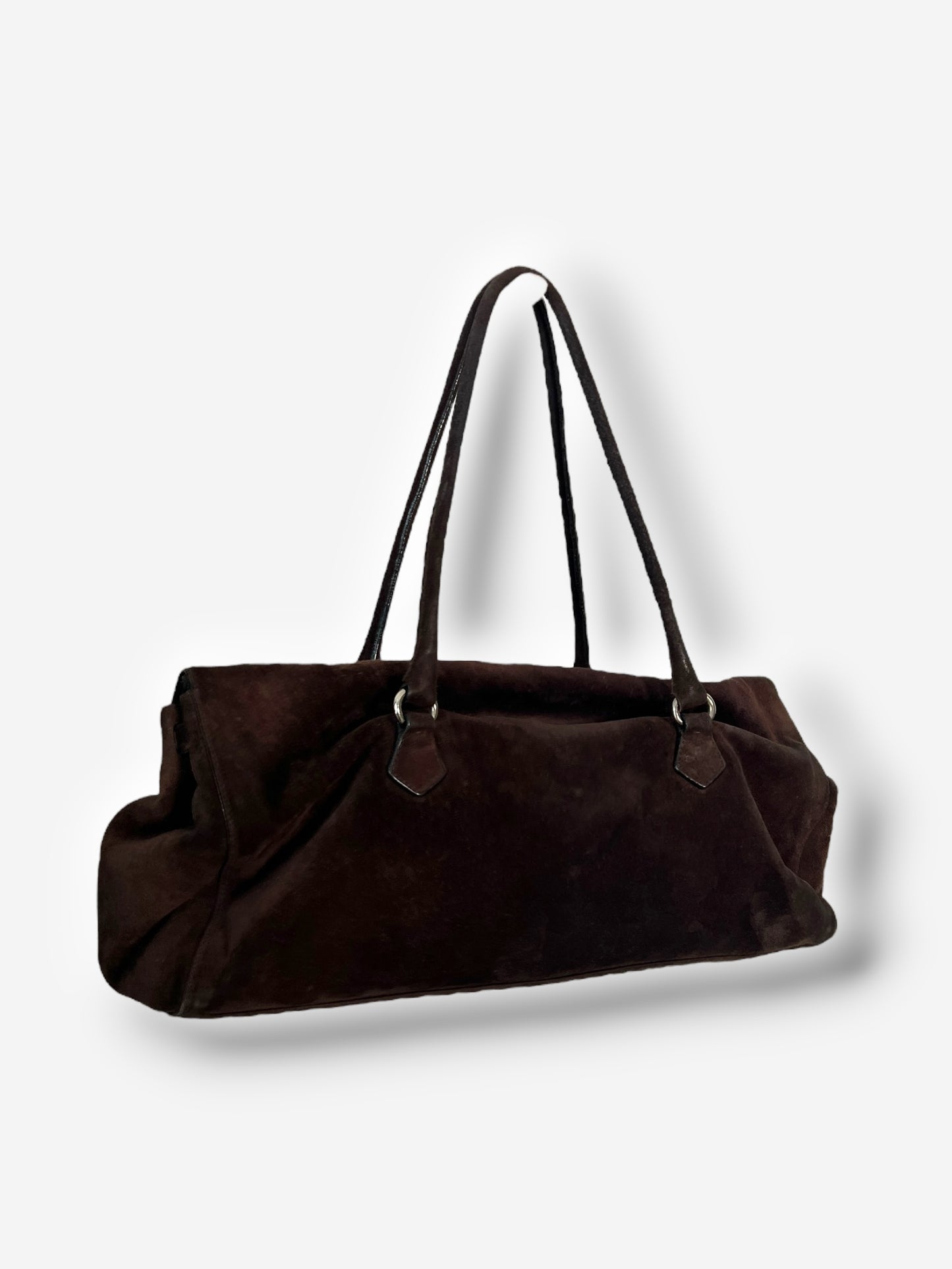 Prada Brown Suede Camoscio Easy Bag, Early 2000s