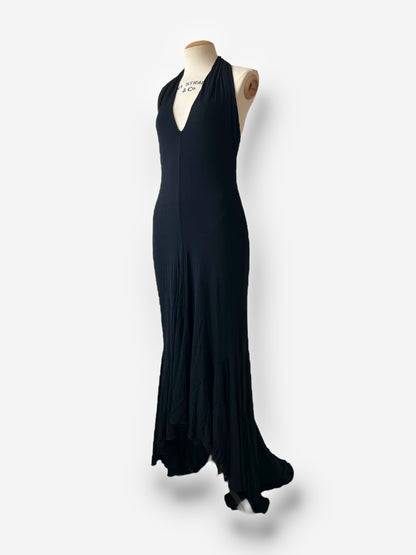 Roberto Cavalli c. 2010 Gemstone Necklace Halter Gown