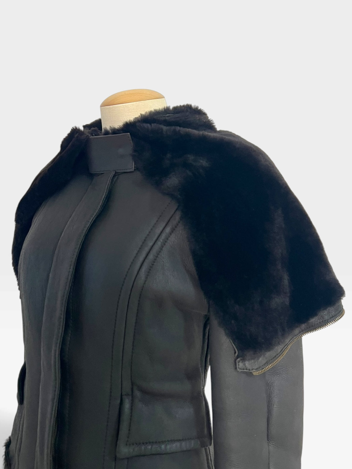 Gucci 2003 F/W Tom Ford shearling zipper hood jacket