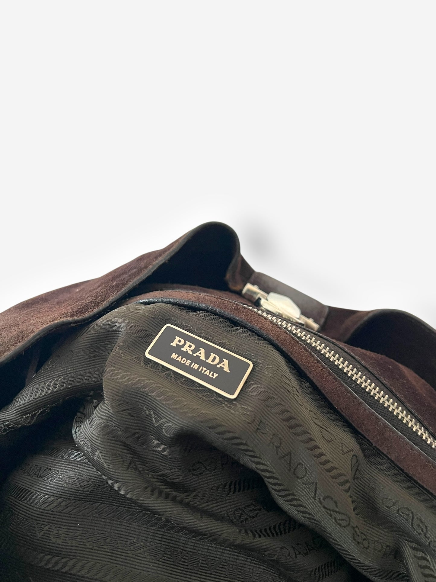 Prada Brown Suede Camoscio Easy Bag, Early 2000s