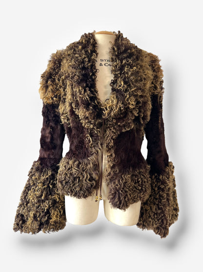 Roberto Cavalli Brown Mongolian Lamb Fur Jacket, Fall/Winter 1999