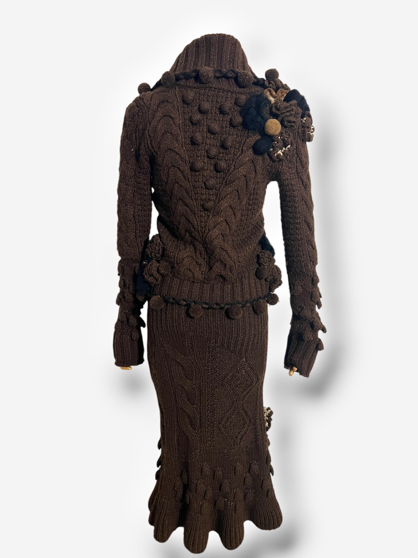 Alexander McQueen Wool and Alpaca Appliqué Knit Ensemble, Fall/Winter 2005