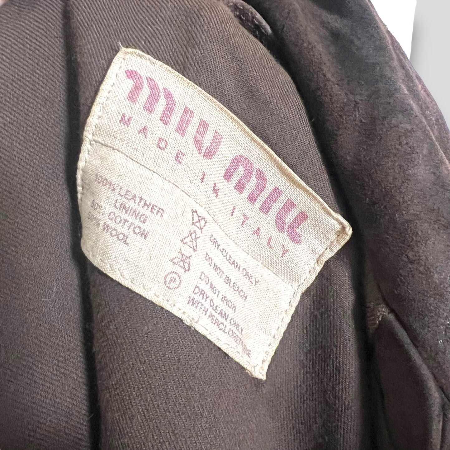 Miu Miu C1994 suede jacket, wooden buttons