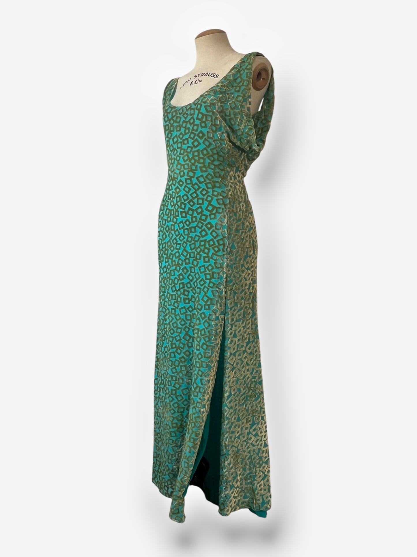 Rare Gianni Versace c. 1999 Velvet Burnout Dress