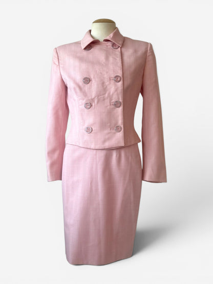 Gianni Versace Couture Pink Gingham Skirt Suit S/S 1995 runway