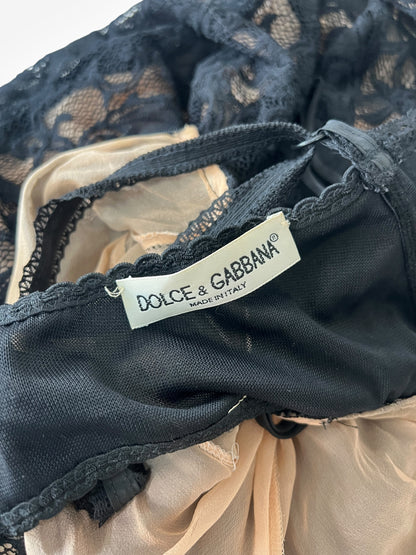 Dolce & Gabbana Spring/Summer 1997 Black Lace Maxi Dress