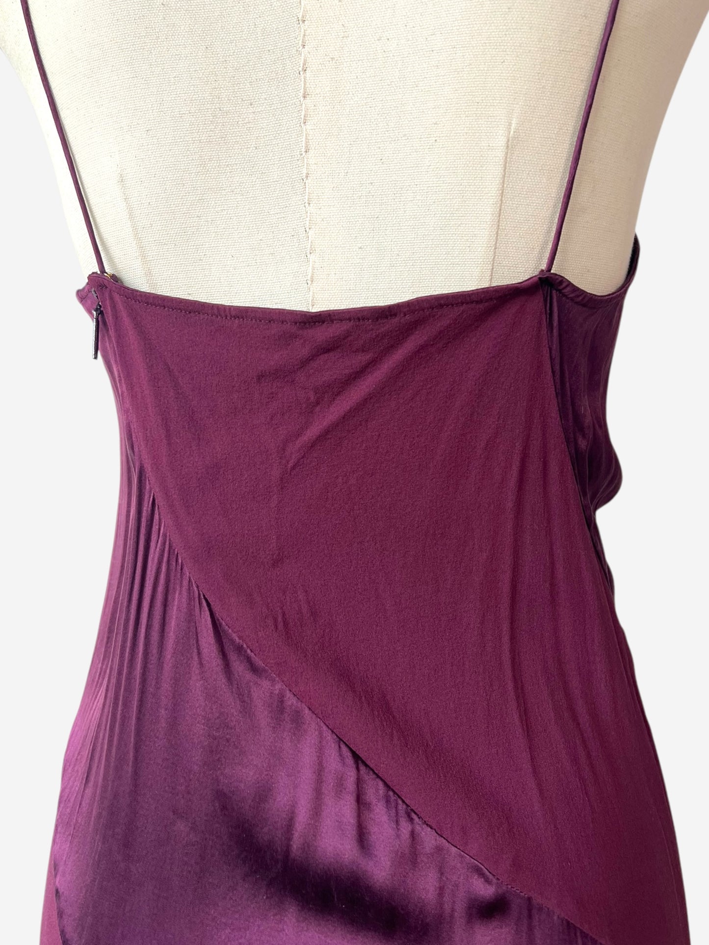 Roberto Cavalli Burgundy Silk Ruffle Maxi Gown, Fall/Winter 2004