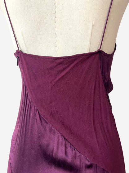 Roberto Cavalli Burgundy Silk Ruffle Maxi Gown, Fall/Winter 2004