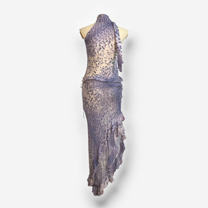 Roberto Cavalli, Purple Leopard Print Silk Ensemble gown, Spring/Summer 2000