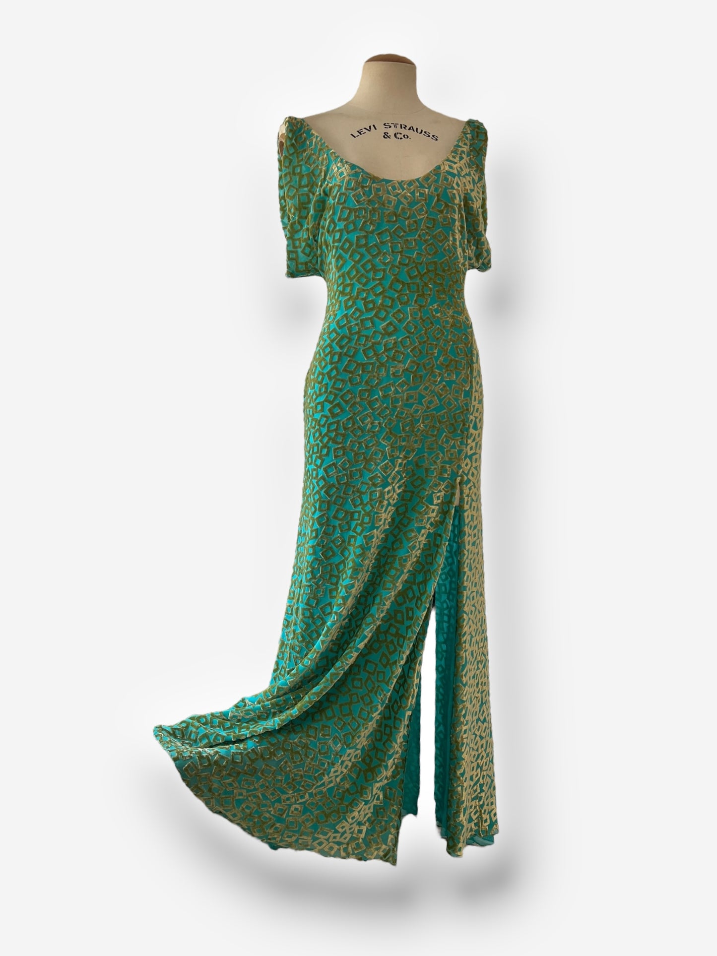 Rare Gianni Versace c. 1999 Velvet Burnout Dress