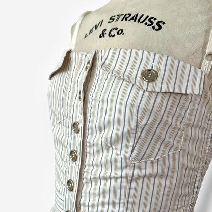 D&G, Striped Cotton Midi Dress, Mid to Late 2000s