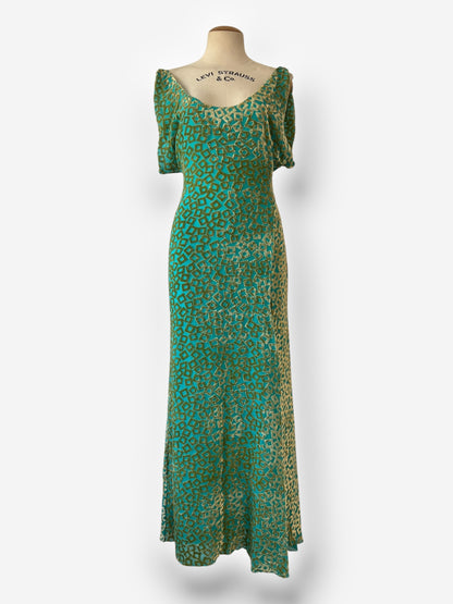 Rare Gianni Versace c. 1999 Velvet Burnout Dress