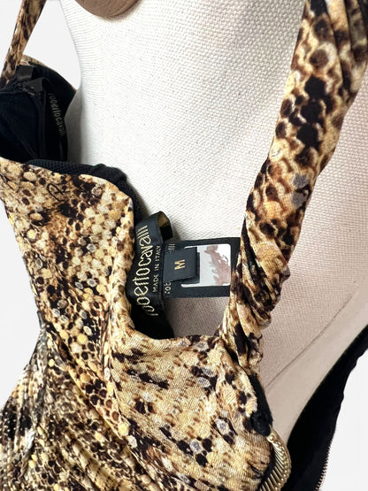 Roberto Cavalli Snake Print Corset Mini Dress, Fall Winter 2003
