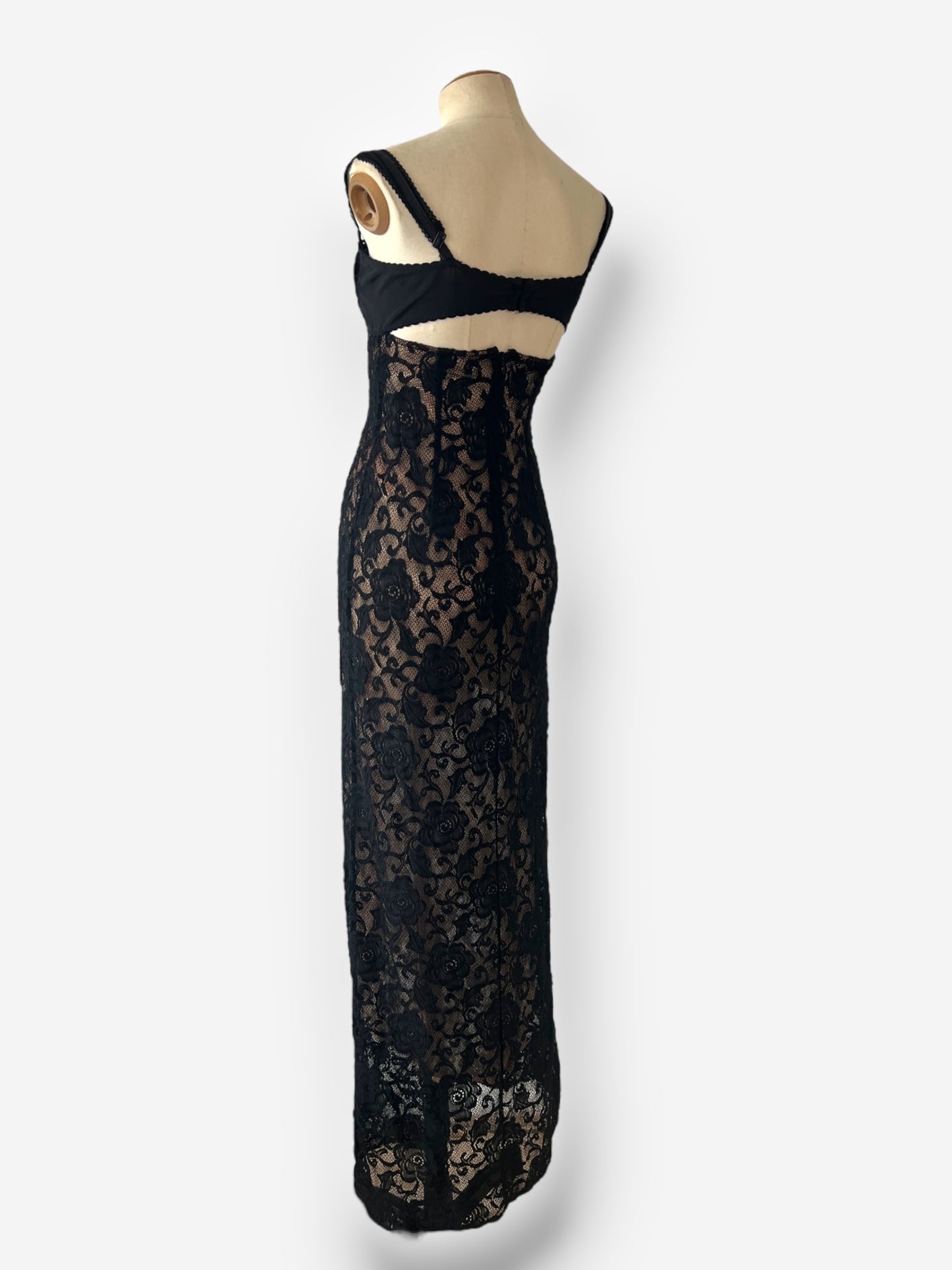 Dolce & Gabbana Spring/Summer 1997 Black Lace Maxi Dress
