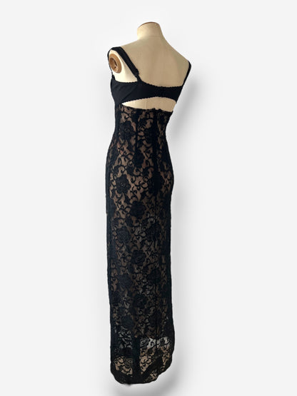 Dolce & Gabbana Spring/Summer 1997 Black Lace Maxi Dress